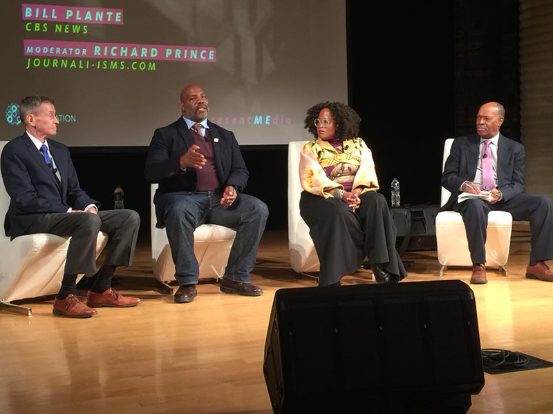 A March 5 panel sponsored by the Ford Foundation in Detroit discussed “Why Kerner still matters: Community coverage, from disorder to daily life.” From left: Bill Plante, Jelani Cobb, Marie Nelson, Richard Prince.